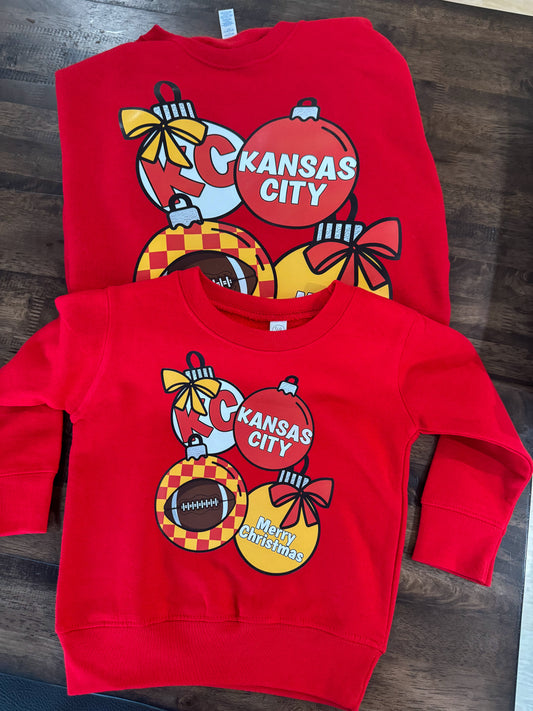 Toddler KC Christmas sweatshirt