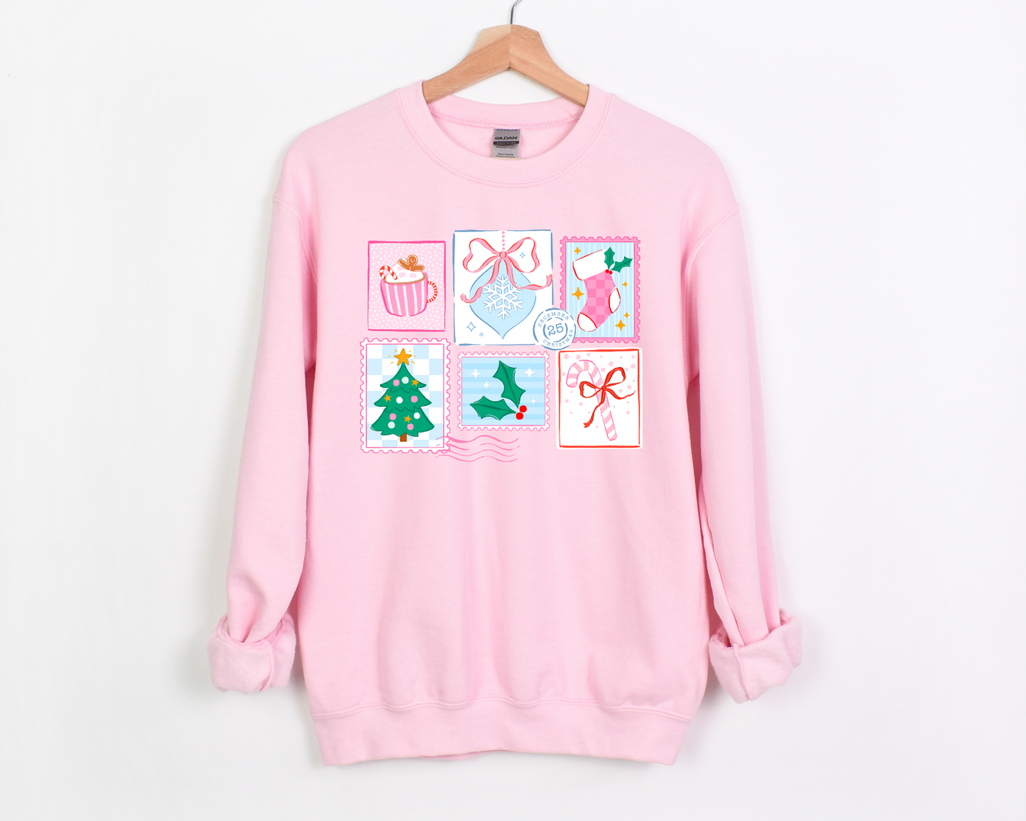 Christmas stamps sweatshirt