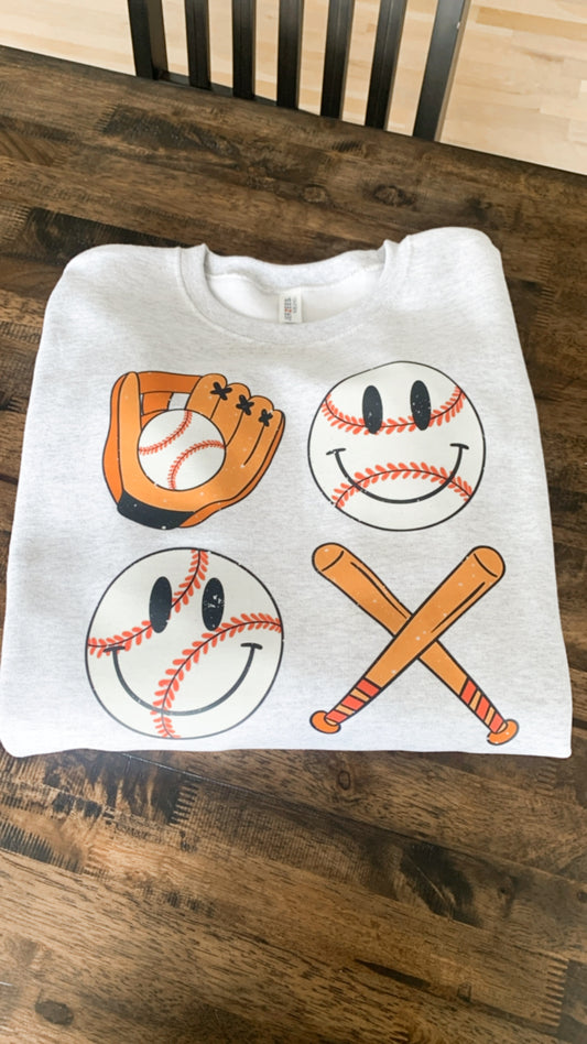 Baseball Smiley sweatshirt